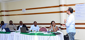 Dr Praveen Kumar of Boston College conducts a workshop in Kigali Rwanda for local communities on helping people in the Kigeme refugee camp adopt cleaner cooking systems